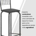Ver imagem 4 de Kit com 2 Banquetas Tubular Iza 36cm x 41cm Prata/Preto