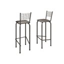Ver imagem 1 de Kit com 2 Banquetas Tubular Iza 36cm x 41cm Prata/Preto