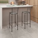 Ver imagem 2 de Kit com 2 Banquetas Tubular Iza 36cm x 41cm Prata/Preto