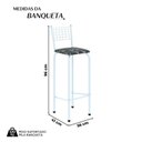 Ver imagem 3 de Kit com 2 Banquetas Tubular Iza 36cm x 41cm x 91cm Branco/Preto