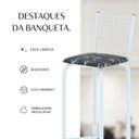 Ver imagem 7 de Kit com 2 Banquetas Tubular Iza 36cm x 41cm x 91cm Branco/Preto