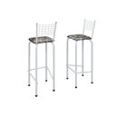 Ver imagem 1 de Kit com 2 Banquetas Tubular Iza 36cm x 41cm x 91cm Branco/Preto