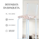 Ver imagem 7 de Kit com 2 Banquetas Tubular Iza 36cm x 41cm x 96cm Branco/Bege