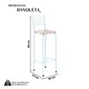 Ver imagem 3 de Kit com 2 Banquetas Tubular Iza 36cm x 41cm x 96cm Branco/Bege