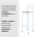 Ver imagem 5 de Kit com 2 Banquetas Tubular Iza 36cm x 41cm x 96cm Branco/Bege