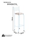 Ver imagem 3 de Kit com 2 Banquetas Tubular Iza 36cm x 41cm 96cm Branco/Arabesco