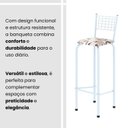 Ver imagem 5 de Kit com 2 Banquetas Tubular Iza 36cm x 41cm 96cm Branco/Arabesco