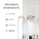 Ver imagem 7 de Kit com 2 Banquetas Tubular Iza 36cm x 41cm 96cm Branco/Arabesco