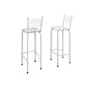 Ver imagem 1 de Kit com 2 Banquetas Tubular Iza 36cm x 41cm 96cm Branco/Arabesco
