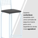 Ver imagem 4 de Kit com 2 Banquetas Tubular Iza 36cm x 41cm x 96cm Branco/Preto Liso