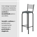 Ver imagem 5 de Kit com 2 Banquetas Tubular Iza 96x36x41 cm Preto