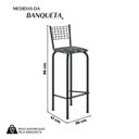 Ver imagem 3 de Kit com 2 Banquetas Tubular Iza 96x36x41 cm Preto