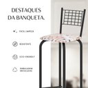 Ver imagem 7 de Kit com 2 Banquetas Tubular Iza 96x36x41 cm Preto/Bege