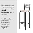 Ver imagem 5 de Kit com 2 Banquetas Tubular Iza 96x36x41 cm Preto/Bege