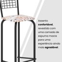 Ver imagem 4 de Kit com 2 Banquetas Tubular Iza 96x36x41 cm Preto/Bege