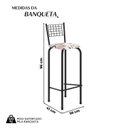 Ver imagem 3 de Kit com 2 Banquetas Tubular Iza 96x36x41 cm Preto