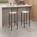 Ver imagem 2 de Kit com 2 Banquetas Tubular Iza 96x36x41 cm Preto
