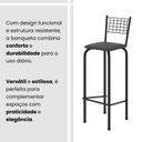 Ver imagem 5 de Kit com 2 Banquetas Tubular Iza 96x36x41 cm Preto/Liso