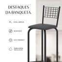 Ver imagem 7 de Kit com 2 Banquetas Tubular Iza 96x36x41 cm Preto/Liso