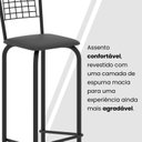 Ver imagem 4 de Kit com 2 Banquetas Tubular Iza 96x36x41 cm Preto/Liso