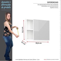 Espelho Para Banheiro Aço Ameixa 60 Cozimax Branco - 4