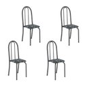 Ver imagem 1 de Kit 4 Cadeiras Tubular Iris B 96x36x41 cm Prata/Preto/Mart