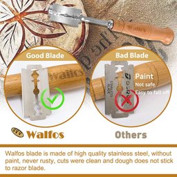 Faca de Pão Curvada Estilo Ocidental Walfos, Faca para Cortar Pão Booba - 3