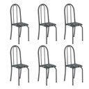 Ver imagem 1 de Kit 6 Cadeiras Tubular Iris B 96x36x41 cm Prata/Preto/Mart