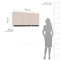Ver imagem 5 de Armário Aéreo 3 Portas Creme Koya 29cm x 120cm Bege