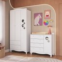 Ver imagem 1 de Conjunto para Quarto Infantil com Guarda-roupa e Cômoda Trocador Encanto