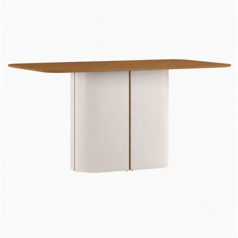 Mesa Sala de Jantar 100% MDF Tampo sem Vidro 160cm Serena Branco/Off White/Ype