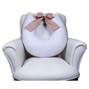 Almofada Amamentação com Laço - Branca com Rosê