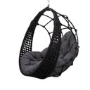 Ver imagem 1 de Balanço Ninho Suspenso Almofada Impermeável Cinza Corda Náutica Preta + Mola e Mosquetão