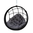 Ver imagem 2 de Balanço Ninho Suspenso Almofada Impermeável Cinza Corda Náutica Preta + Mola e Mosquetão