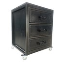 Ver imagem 7 de Gaveteiro / Mesa de Cabeceira Modelo Industrial de Ferro e Madeira - 3 Gavetas e 4 Rodízios - Preto