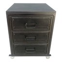 Ver imagem 6 de Gaveteiro / Mesa de Cabeceira Modelo Industrial de Ferro e Madeira - 3 Gavetas e 4 Rodízios - Preto