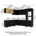 Ver imagem 4 de Armário de Cozinha Completa de Canto 452cm Preto Reims Madesa XA01