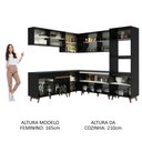 Ver imagem 6 de Armário de Cozinha Completa de Canto 452cm Preto Reims Madesa XA01