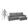 Sofá 4 Lugares com Porta Copos Retrátil e Reclinável França Luizzi 2,30m Suede Cinza - 9