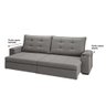 Sofá 4 Lugares com Porta Copos Retrátil e Reclinável França Luizzi 2,30m Suede Cinza - 8