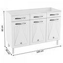 Ver imagem 3 de Balcão de Cozinha em Aço Star New 3 Portas 2 Gavetas Branco - Telasul