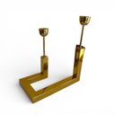 Ver imagem 1 de Candelabro Decorativo Geométrico em Metal Dourado