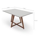 Ver imagem 2 de Mesa de Jantar Liana com Vidro Mmj-as As-castanho Claro/off White Laca 1,35m