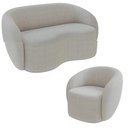 Ver imagem 2 de Conjunto 1 Sofá Living 160cm e 1 Poltrona Decorativa Sala de Estar Íbis Encosto Fixo Bouclê Cinza G3