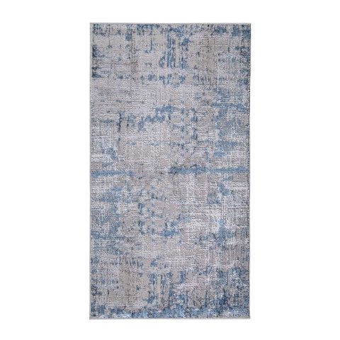 Tapete para Sala Soft Abstrato Azul 2,00x2,50m - Qaza