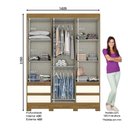 Ver imagem 2 de Guarda Roupa Casal Lema Nature Off White - Briz Móveis
