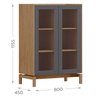 Cristaleira 2 Portas 115,5x80x45cm em Madeira Maciça Linha Barcelona  - 4