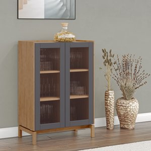 Cristaleira 2 Portas 115,5x80x45cm em Madeira Maciça Linha Barcelona 