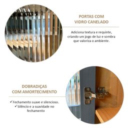 Cristaleira 2 Portas 115cm 100% Madeira Maciça Barcelona - 9