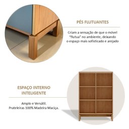 Cristaleira 2 Portas 115cm 100% Madeira Maciça Barcelona - 8